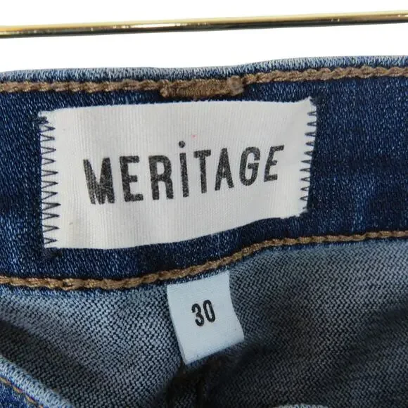 Meritage High Rise Dark Wash Skinny Jeans Size 30 Stretchy High Waist - Picture 4 of 6